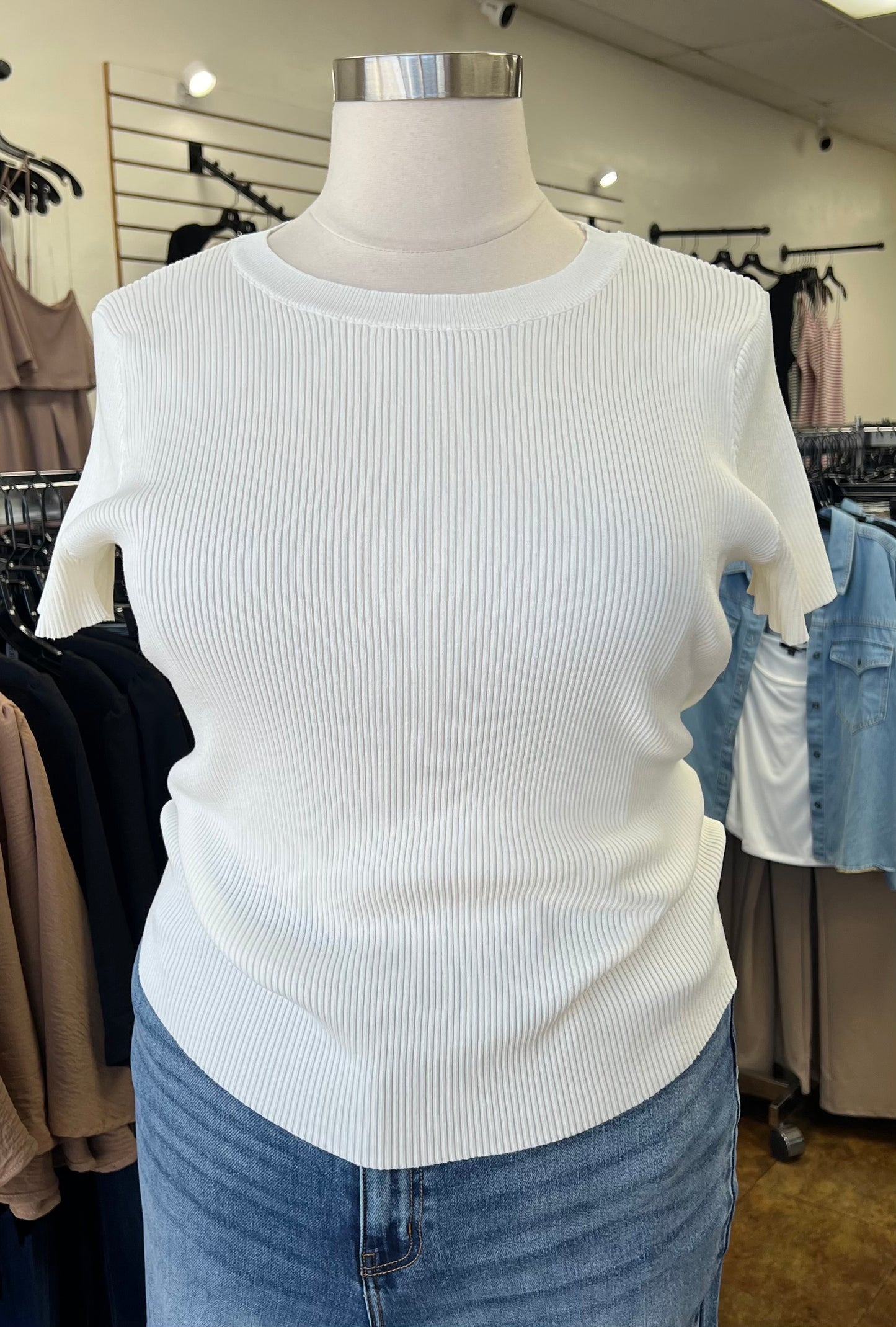 Solid Ribbed Top