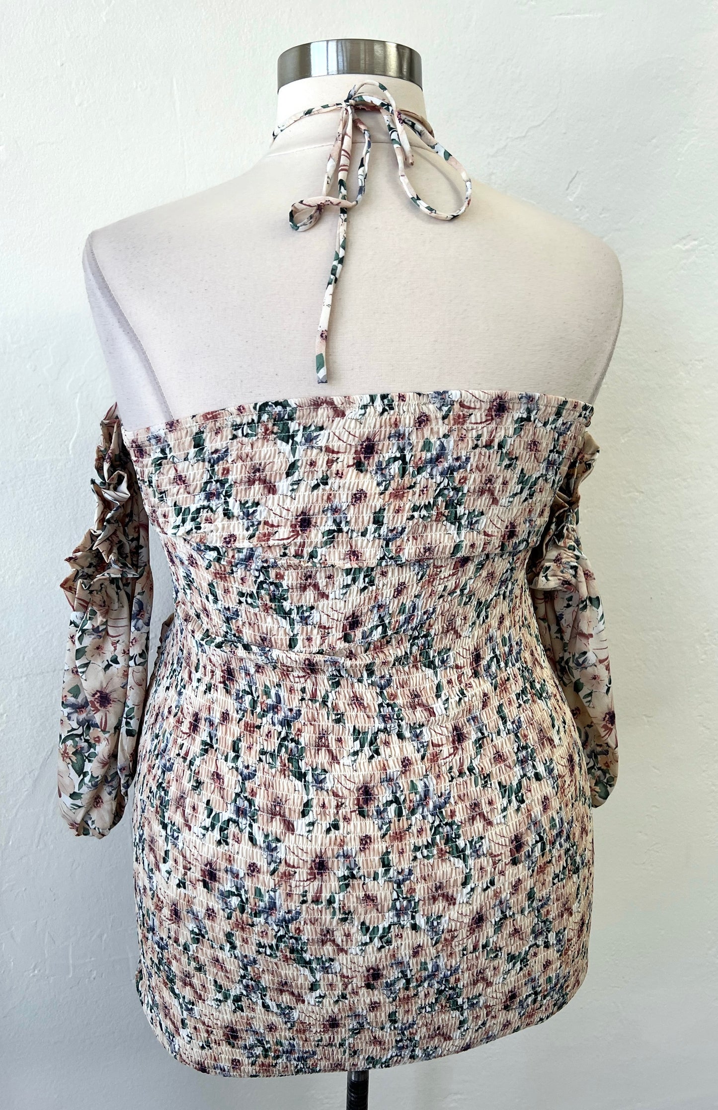 Mini Floral Ruched Dress