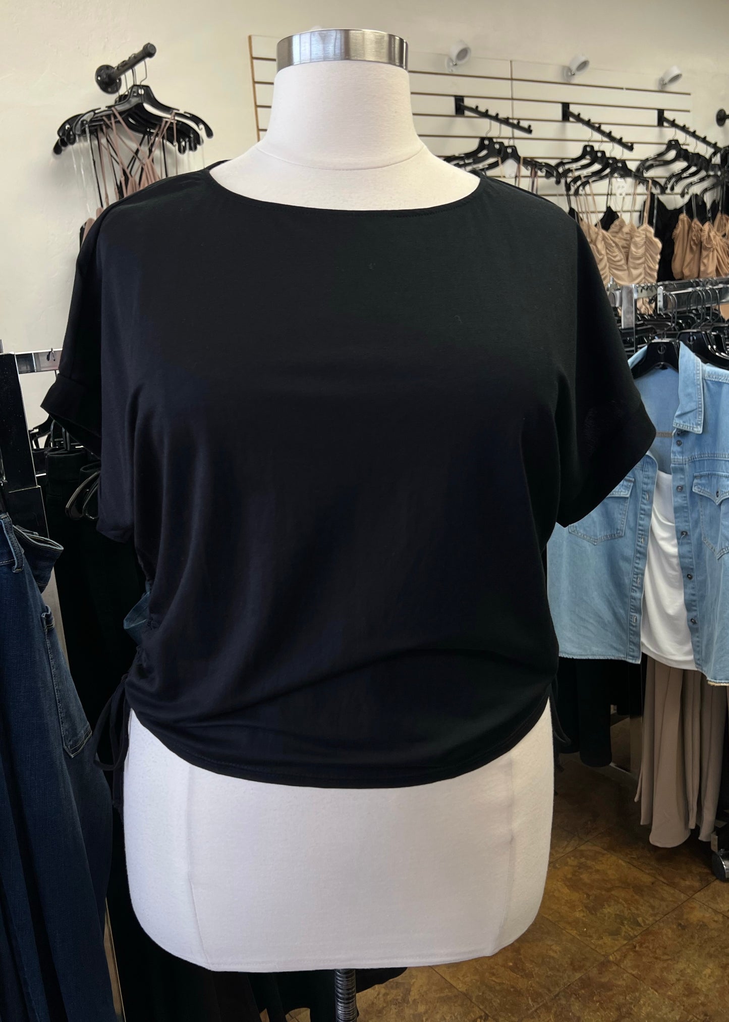 Ruched Solid Top