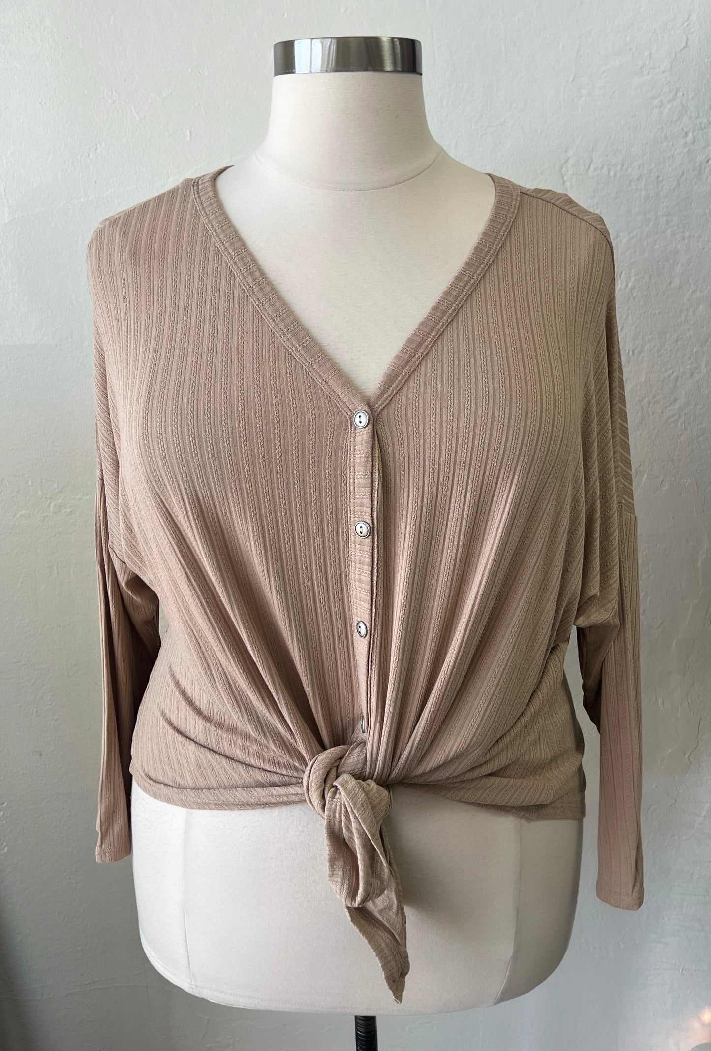 Ribbed Button Top