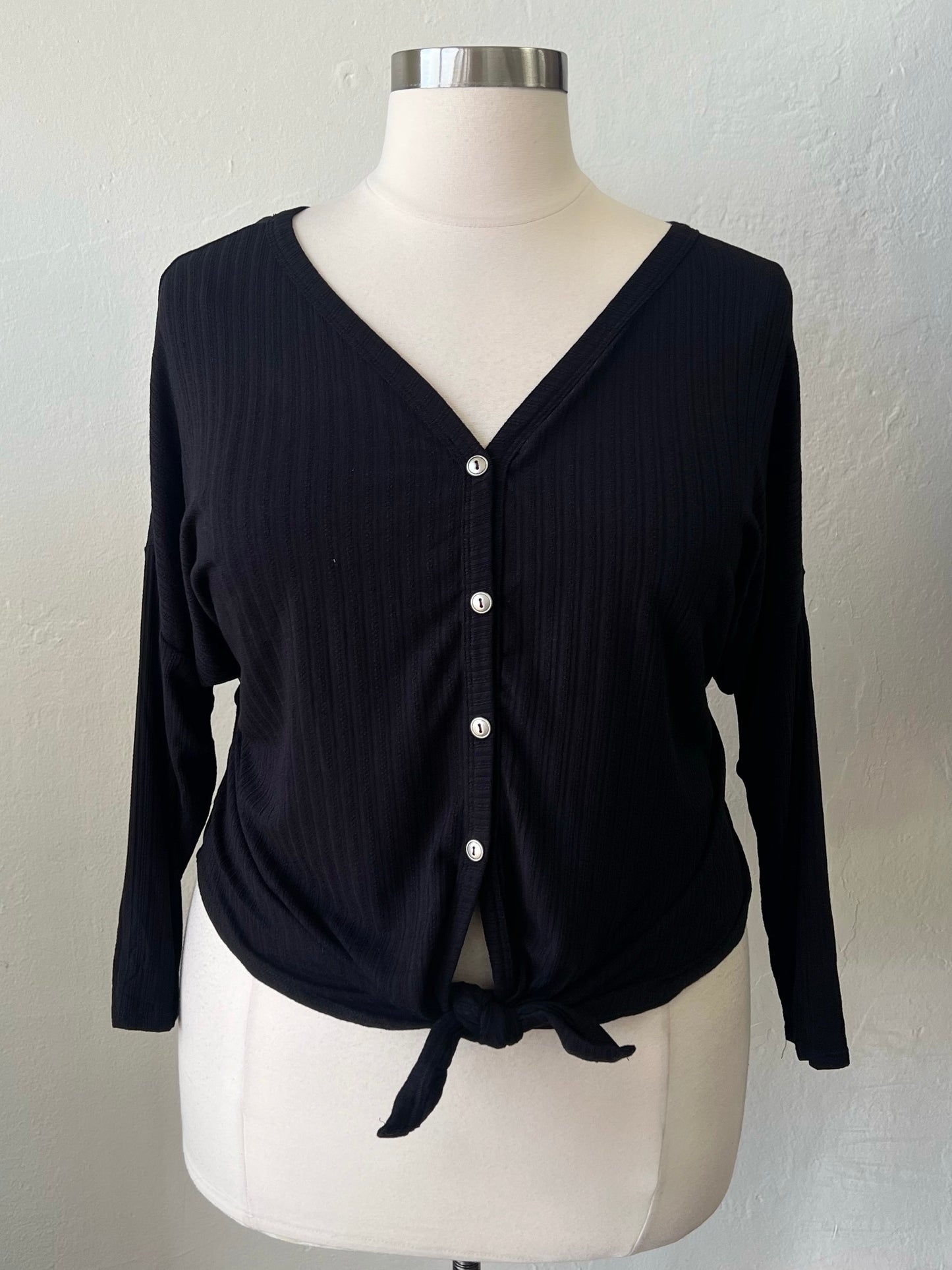 Ribbed Button Top