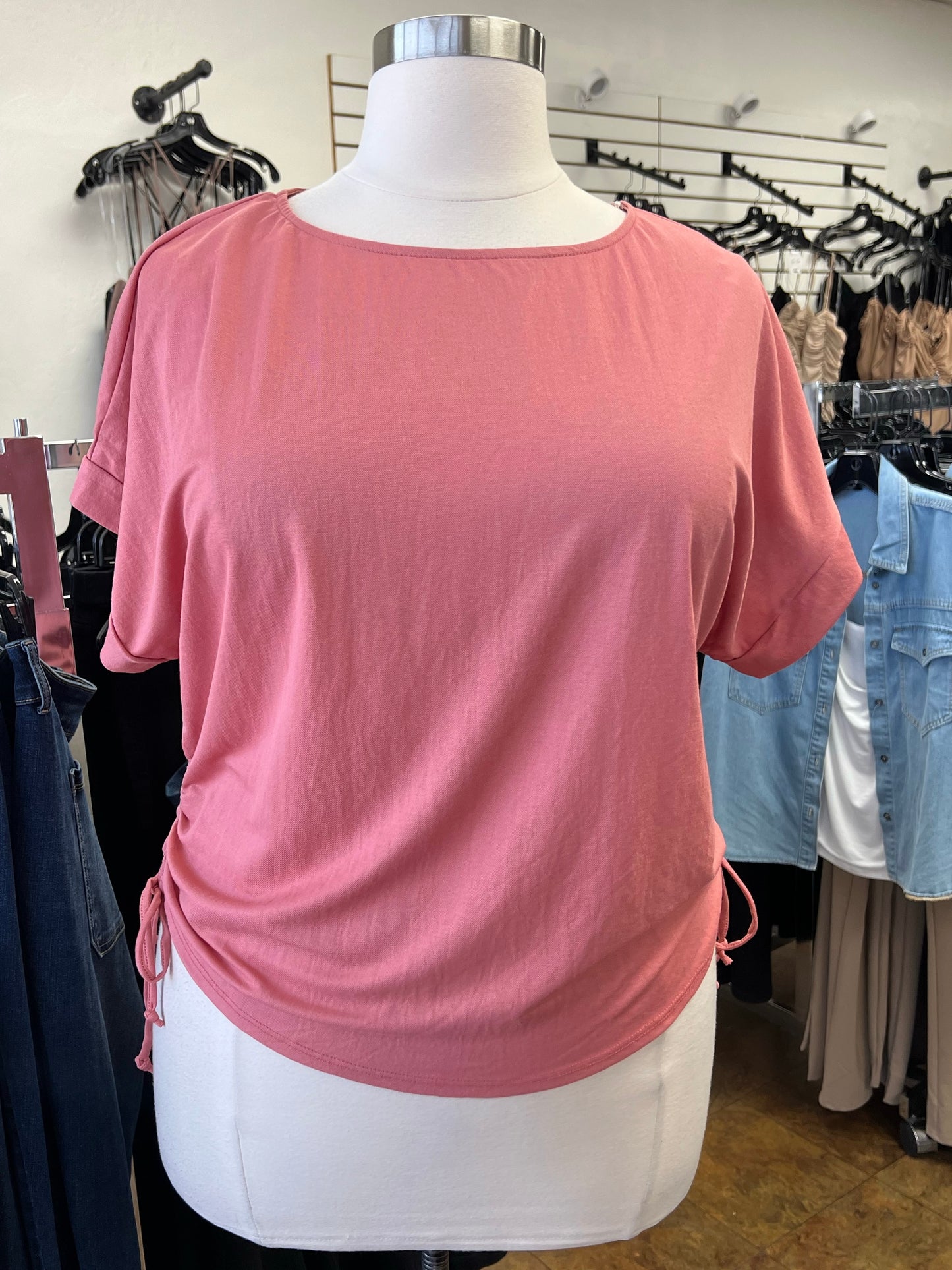 Ruched Solid Top