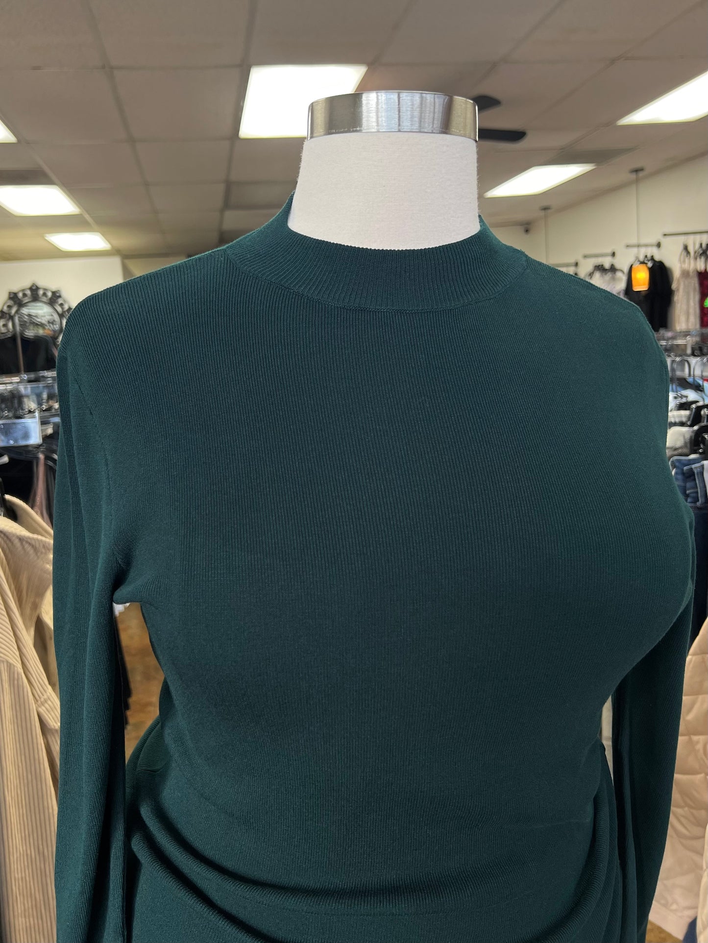 Mock Neck Ribbed Sweater