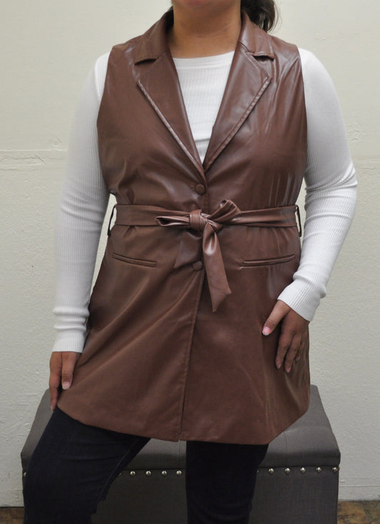 Faux Leather Vest