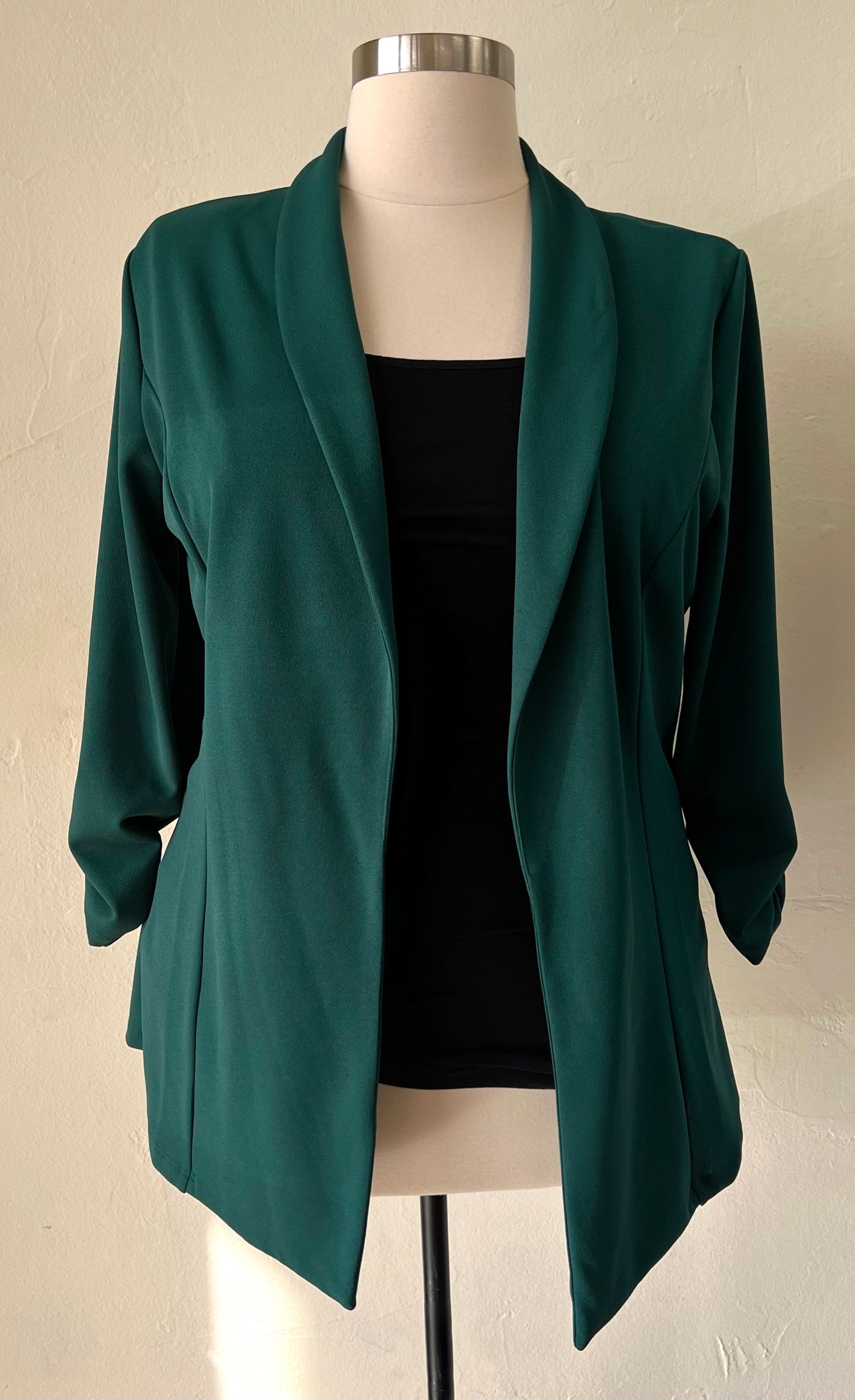 Crepe Solid Long Blazer