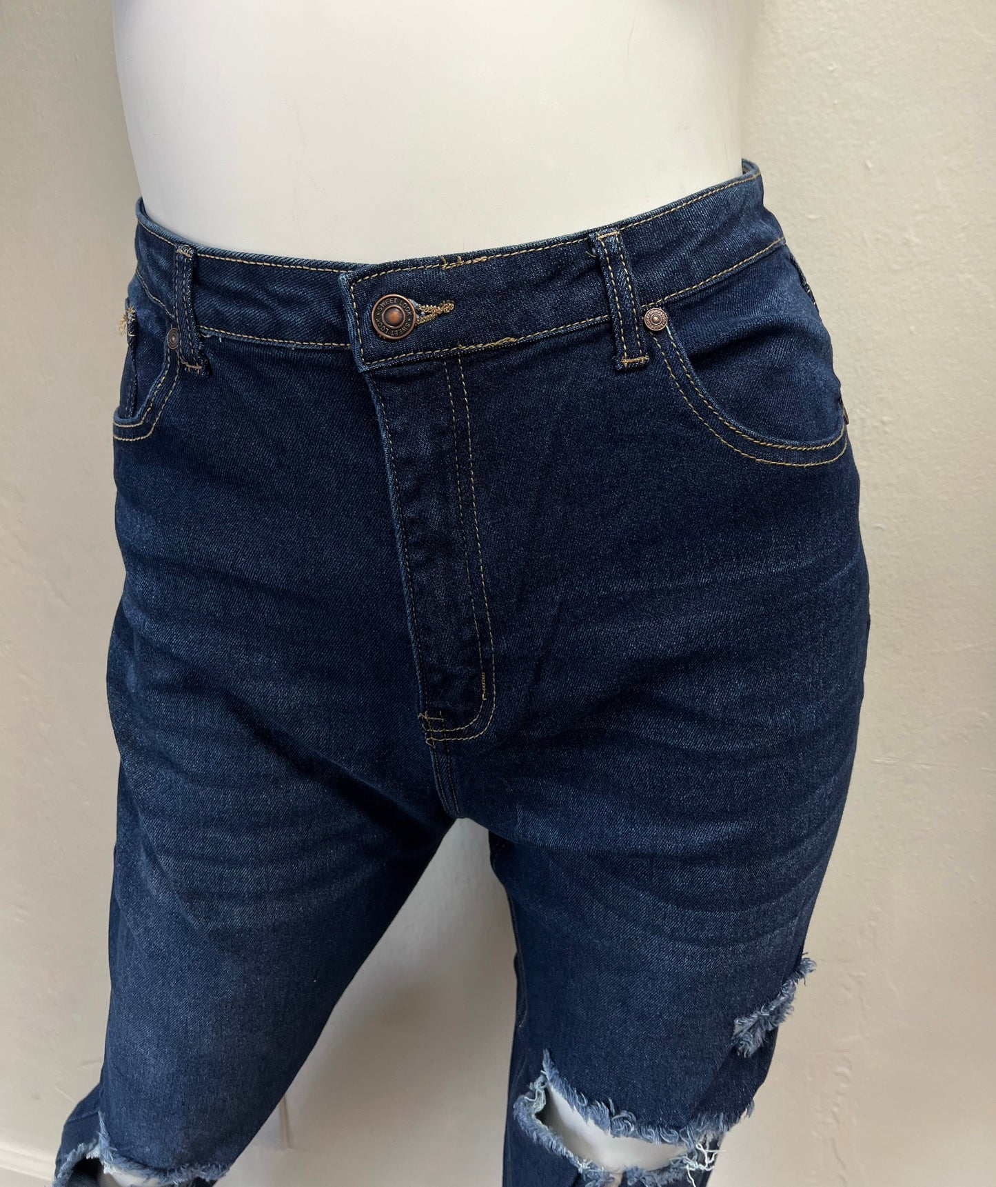 Raw Hem Mom Jeans