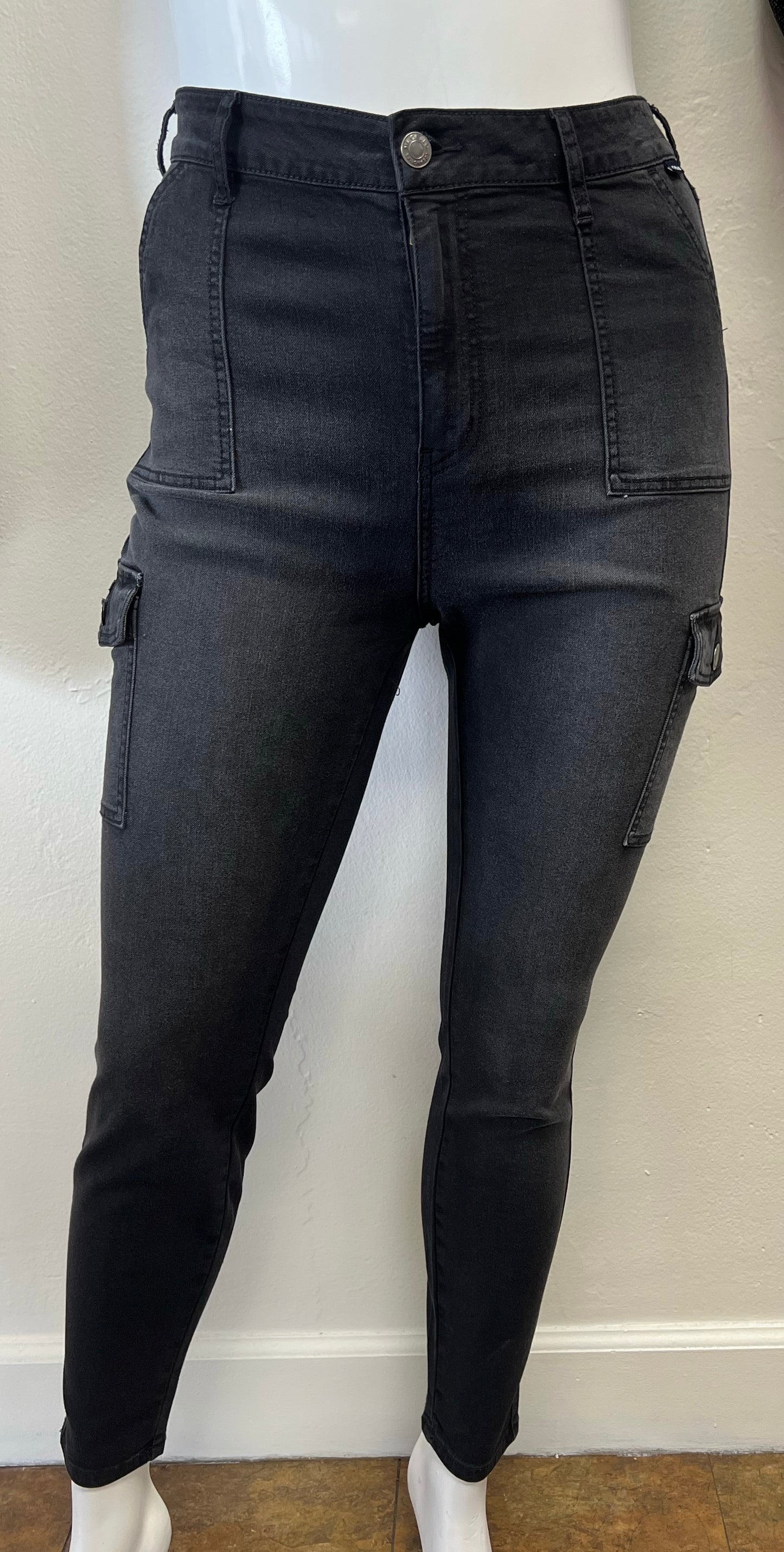 High Rise Skinny Cargo Jeans