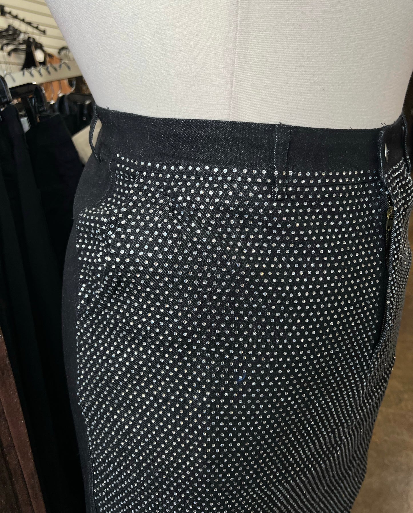 Rhinestone Denim Skirt