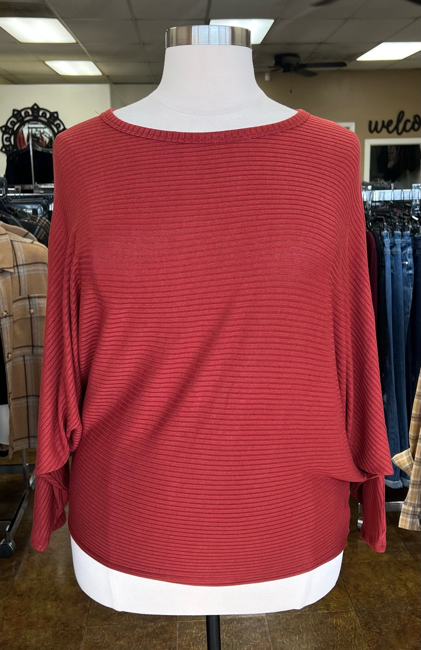 Dolman Ribbed Top