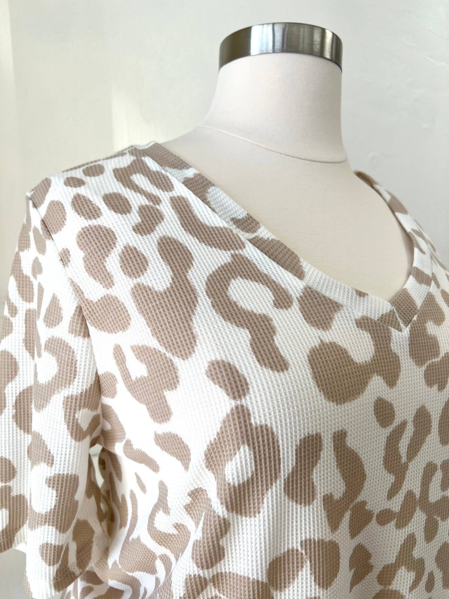 Leopard Waffle Knit Top